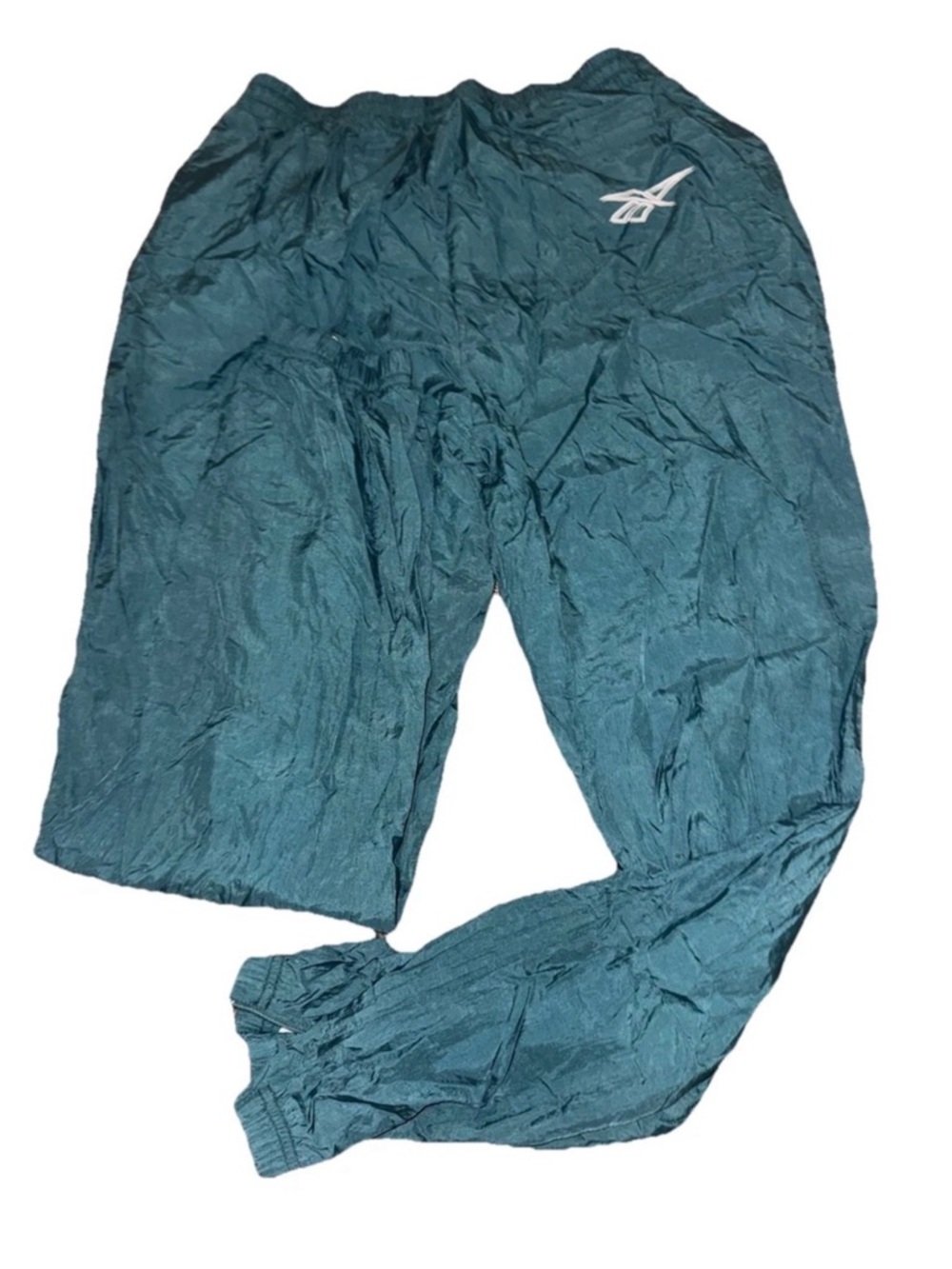 Vintage Reebok track pants Men's Medium M green Track Pants 90s windbreaker